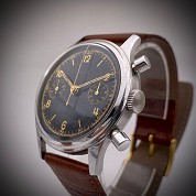 angelus vintage chronograph cal 215 rare black dial 2