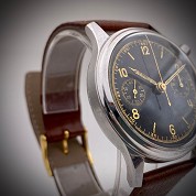 angelus vintage chronograph cal 215 rare black dial 3