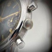angelus vintage chronograph cal 215 rare black dial 5