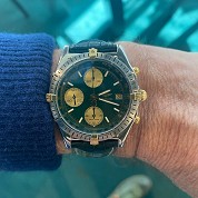 breitling vintage chronomat ref 81950 gold and steel green dial 1