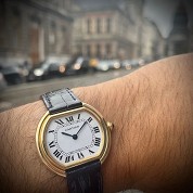 cartier modern ellipse yellow gold 18ct mechanichal with bd cal 2512 1 1