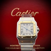 cartier vintage  santos steel gold and steel quartz ref 187901 cal 87 1