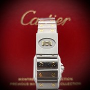 cartier vintage  santos steel gold and steel quartz ref 187901 cal 87 3