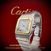 cartier vintage  santos steel gold and steel quartz ref 187901 cal 87 4