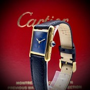 cartier vintage must vermeil blue dial with gold plated gasp 4