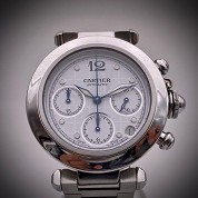cartier vintage pasha c chrono 36mm automatic steel ref w31039m7 box and paper 4