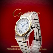 cartier vintage santos octogonal gold steel automatic 28mm 4