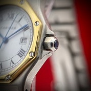 cartier vintage santos octogonal gold steel automatic 28mm 5