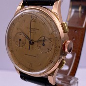 chronographe suisse vintage chrono pink gold 18ct jumbo 38 mm approx 5