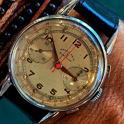 election grand prix vintage chronograph gorgeous dial valjoux 22 huge size 38 mm diameter 1