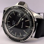elvia vintage diver automatic steel 37 5 mm screwed crown french skin diver 4