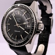 elvia vintage diver automatic steel 37 5 mm screwed crown french skin diver 5