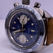 incitus vintage diver roi des eaux chronograph screwed crown steel blue dial 5