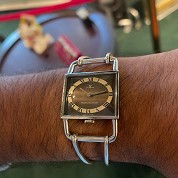 jaeger lecoultre vintage 1957 etrier jumbo etrier bicolor dial 1