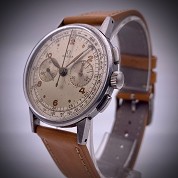 omega vintage 1943 handwind chronograph steel cal lemania 2310 early version 2278 2 2