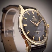 omega vintage 1961 piepan constellation yellow goldplated auto chronometer black dial ref 14900 61 5