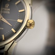 omega vintage 1961 piepan constellation yellow goldplated auto chronometer black dial ref 14900 61 6