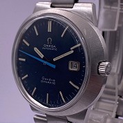 omega vintage 1970 dynamic auto blue dial steel bracelet ref 135 033 cal 601 2