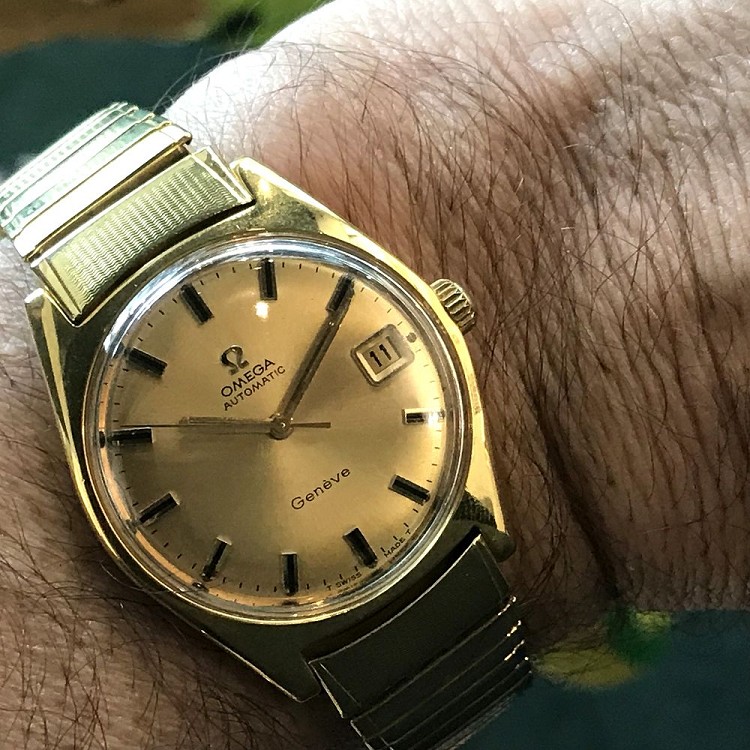 OMEGA vintage 1970 GENEVE Automatic ref 166.041 gold ...