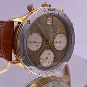pequignet modern 1980s chronograph gold plated and steel ref 878 2