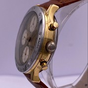 pequignet modern 1980s chronograph gold plated and steel ref 878 3