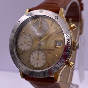 pequignet modern 1980s chronograph gold plated and steel ref 878 5
