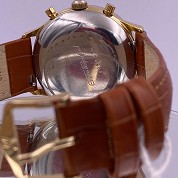 pequignet modern 1980s chronograph gold plated and steel ref 878 6