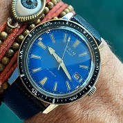 prim vintage diver sport incredible blue dial 37mm 1