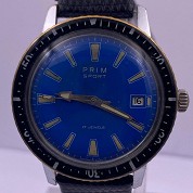 prim vintage diver sport incredible blue dial 37mm 5