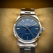 rolex airking precision 5500 rare matt blue dial from 1973 cal 1520 1