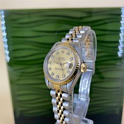 rolex modern 1991 lady datejust 26mm gold and steel ref 69173 serial x 4