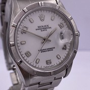 rolex modern 1994 oyster date white dial ref 15210 serie w cal 3135 3