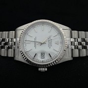 rolex modern 2001 datejust ref 16234 rare white dial with paper serial k punched paper 2