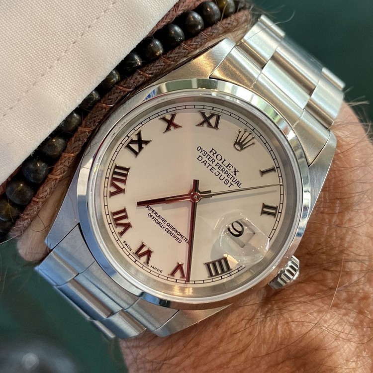 rolex datejust white roman numerals