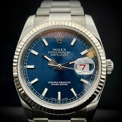 rolex modern 2005 datejust ref 116234 blue dial with paper serial d not punched paper 1