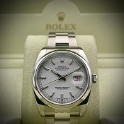 rolex modern 2006 white dial datejustwith red date steel ref 116200 red black roulette with orig wa 1