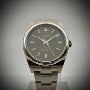 rolex modern 2015 oyster perpetual grey dial o p op ref 114300 with card 2