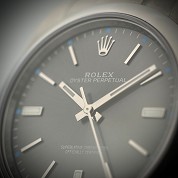 rolex modern 2015 oyster perpetual grey dial o p op ref 114300 with card 6