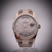 rolex modern day date president full white gold dial ref 118239 only box 2