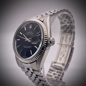 rolex vintage 1972 datejust ref 1601 steel cal 1570 jubilee gorgeous black dial 2