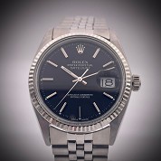 rolex vintage 1972 datejust ref 1601 steel cal 1570 jubilee gorgeous black dial 4