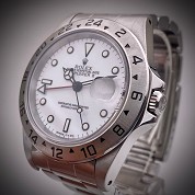 rolex vintage 1993 explorer ii  ref 16570 white dial chicchi di mais with original rolex paper cal 2