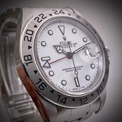 rolex vintage 1993 explorer ii  ref 16570 white dial chicchi di mais with original rolex paper cal 5