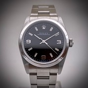 rolex vintage lady o p 2003 diam 31 mm ref 77080 explorer  black dial ref 77080 serial f 4