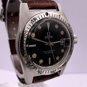 titus vintage calypsomatic 3377 diver incredible dial automatique 2
