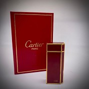 vintage cartier classic red laque gas lighter briquet de poche rare 3
