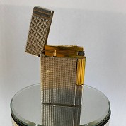vintage dupont classic silver and gold plated gas lighter briquet de poche rare 2