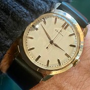 zenith vintage 1950s meca pink gold 18ct cal 106 50 6 alpha hands 1